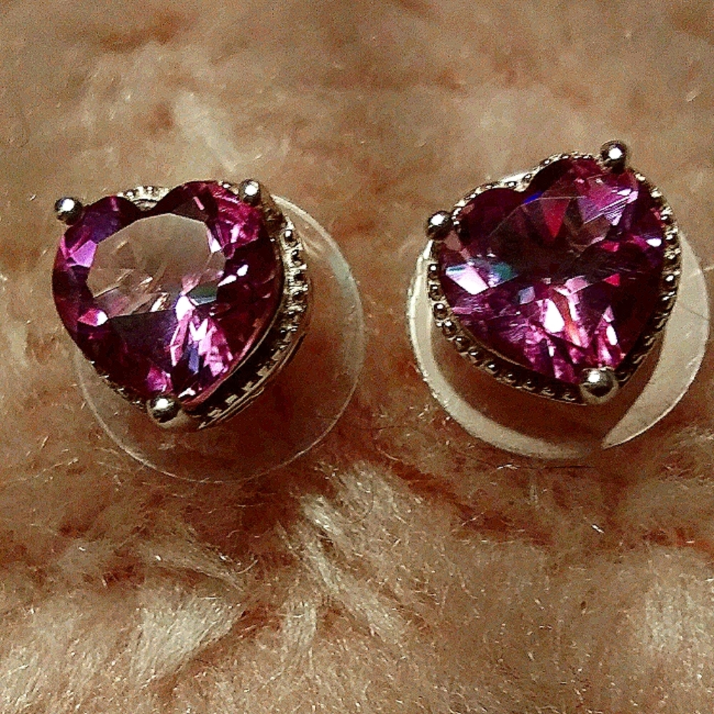 Brazilian Pink Amethyst stud earrings